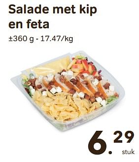 Promoties Salade met kip en feta - Huismerk - Buurtslagers - Geldig van 24/04/2024 tot 18/06/2024 bij Buurtslagers
