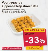 Voorgegaarde kippenballetjesbrochette-Huismerk - Buurtslagers