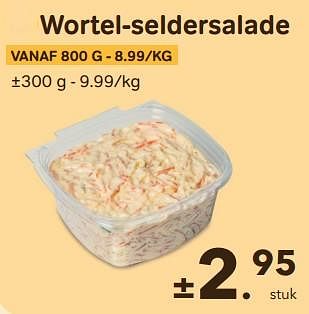 Promotions Wortel-seldersalade - Huismerk - Buurtslagers - Valide de 24/04/2024 à 18/06/2024 chez Buurtslagers