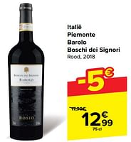 Promoties Italië piemonte barolo boschi dei signori rood - Rode wijnen - Geldig van 22/05/2024 tot 03/06/2024 bij Carrefour