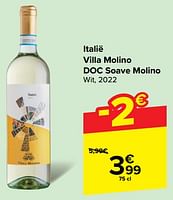 Promoties Italië villa molino doc soave molino wit - Witte wijnen - Geldig van 22/05/2024 tot 03/06/2024 bij Carrefour
