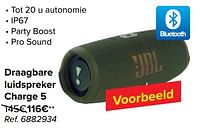 Promoties Jbl draagbare luidspreker charge 5 - JBL - Geldig van 22/05/2024 tot 03/06/2024 bij Carrefour