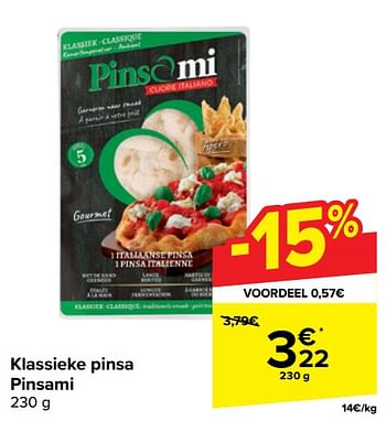 Promoties Klassieke pinsa pinsami - Pinsami - Geldig van 22/05/2024 tot 03/06/2024 bij Carrefour