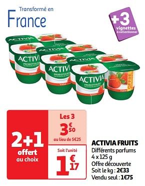 Promoties Activia fruits - Danone - Geldig van 22/05/2024 tot 26/05/2024 bij Auchan