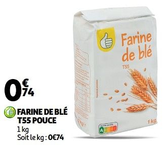Promoties Farine de blé t55 pouce - Huismerk - Auchan - Geldig van 22/05/2024 tot 26/05/2024 bij Auchan