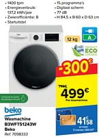 Promoties Wasmachine b3wft51243w beko - Beko - Geldig van 22/05/2024 tot 03/06/2024 bij Carrefour