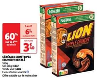 Promoties Céréales lion triple crunchy nestlé - Nestlé - Geldig van 22/05/2024 tot 26/05/2024 bij Auchan
