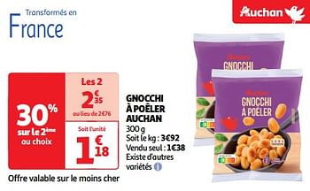 Promoties Gnocchi à poêler auchan - Huismerk - Auchan - Geldig van 22/05/2024 tot 26/05/2024 bij Auchan
