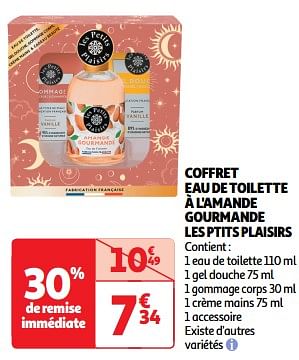 Promoties Coffret eau de toilette à l`amande gourmande les ptits plaisirs - Huismerk - Auchan - Geldig van 22/05/2024 tot 26/05/2024 bij Auchan