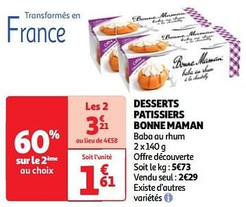 Promoties Desserts patissiers bonne maman - Bonne Maman - Geldig van 22/05/2024 tot 27/05/2024 bij Auchan