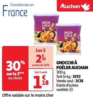 Promoties Gnocchi à poêler auchan - Huismerk - Auchan - Geldig van 22/05/2024 tot 27/05/2024 bij Auchan