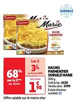 Promoties Hachis parmentier surgelé marie - Marie - Geldig van 22/05/2024 tot 27/05/2024 bij Auchan