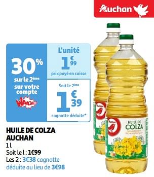 Promoties Huile de colza auchan - Huismerk - Auchan - Geldig van 22/05/2024 tot 27/05/2024 bij Auchan