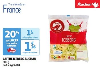 Promoties Laitue iceberg auchan - Huismerk - Auchan - Geldig van 22/05/2024 tot 27/05/2024 bij Auchan