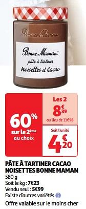Promoties Pâte à tartiner cacao noisettes bonne maman - Bonne Maman - Geldig van 22/05/2024 tot 27/05/2024 bij Auchan