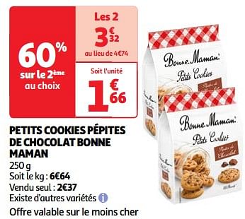 Promoties Petits cookies pépites de chocolat bonne maman - Bonne Maman - Geldig van 22/05/2024 tot 27/05/2024 bij Auchan