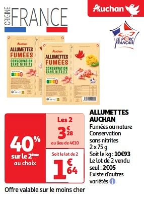 Promotions Allumettes auchan - Produit Maison - Auchan Ronq - Valide de 22/05/2024 à 27/05/2024 chez Auchan Ronq