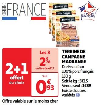 Promoties Terrine de campagne madrange - Madrange - Geldig van 22/05/2024 tot 27/05/2024 bij Auchan