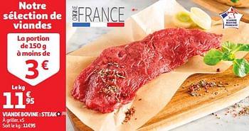Promoties Viande bovine steak - Huismerk - Auchan - Geldig van 22/05/2024 tot 27/05/2024 bij Auchan