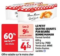 Promotions Le petit quatre-quarts pur beurre bonne maman - Bonne Maman - Valide de 22/05/2024 à 27/05/2024 chez Auchan Ronq
