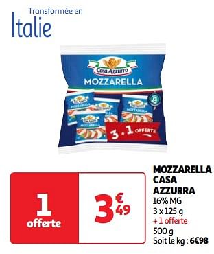 Promotions Mozzarella casa azzurra - Casa Azzurra - Valide de 22/05/2024 à 27/05/2024 chez Auchan Ronq