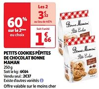Promotions Petits cookies pépites de chocolat bonne maman - Bonne Maman - Valide de 22/05/2024 à 27/05/2024 chez Auchan Ronq