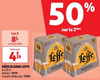 Promotions Bière blonde leffe - Leffe - Valide de 22/05/2024 à 26/05/2024 chez Auchan Ronq