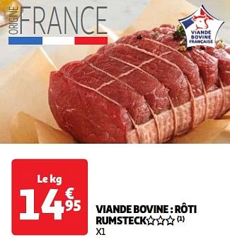 Promotions Viande bovine rôti rumsteck - Produit Maison - Auchan Ronq - Valide de 22/05/2024 à 27/05/2024 chez Auchan Ronq