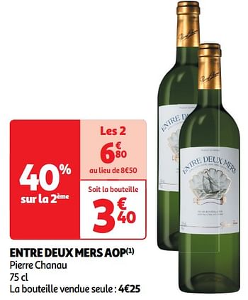 Promotions Entre deux mers aop pierre chanau - Vins blancs - Valide de 22/05/2024 à 26/05/2024 chez Auchan Ronq