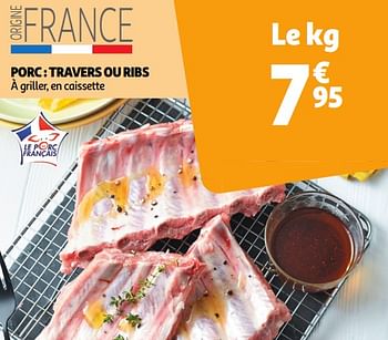 Promotions Porc travers ou ribs - Produit Maison - Auchan Ronq - Valide de 22/05/2024 à 26/05/2024 chez Auchan Ronq