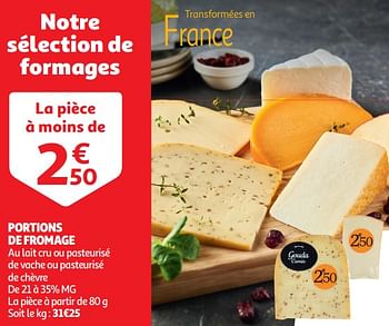 Promotions Portions de fromage - Produit Maison - Auchan Ronq - Valide de 22/05/2024 à 26/05/2024 chez Auchan Ronq