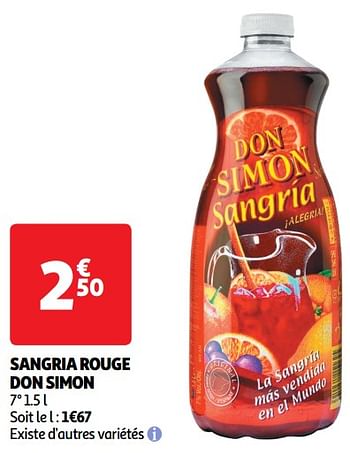 Promotions Sangria rouge don simon - Don Simon - Valide de 22/05/2024 à 26/05/2024 chez Auchan Ronq