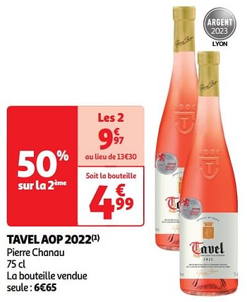 Promotions Tavel aop 2022 pierre chanau - Vins rosé - Valide de 22/05/2024 à 26/05/2024 chez Auchan Ronq
