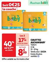 Promotions Culottes auchan baby - Produit Maison - Auchan Ronq - Valide de 22/05/2024 à 26/05/2024 chez Auchan Ronq
