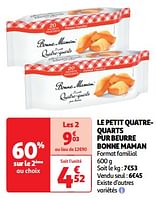 Promotions Le petit quatrequarts pur beurre bonne maman - Bonne Maman - Valide de 22/05/2024 à 26/05/2024 chez Auchan Ronq