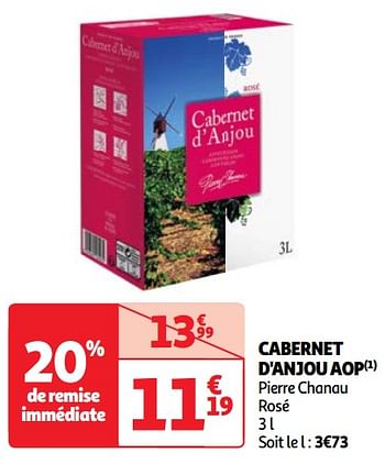 Promoties Cabernet d`anjou aop pierre chanau rosé - Rosé wijnen - Geldig van 22/05/2024 tot 27/05/2024 bij Auchan