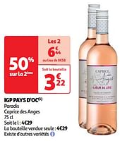 Promoties Igp pays d`oc paradis caprice des anges - Rosé wijnen - Geldig van 22/05/2024 tot 27/05/2024 bij Auchan