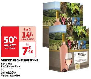 Promoties Vin de l`union européenne bois du roi rosé - Rosé wijnen - Geldig van 22/05/2024 tot 27/05/2024 bij Auchan
