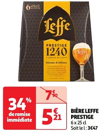 Promoties Bière leffe prestige - Leffe - Geldig van 22/05/2024 tot 27/05/2024 bij Auchan