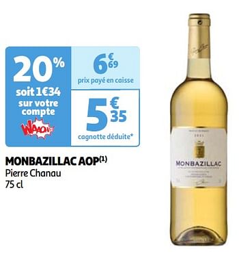 Promoties Monbazillac aop pierre chanau - Witte wijnen - Geldig van 22/05/2024 tot 27/05/2024 bij Auchan