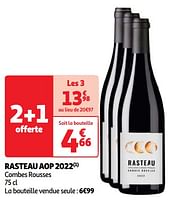 Promoties Rasteau aop 2022 combes rousses - Rode wijnen - Geldig van 22/05/2024 tot 27/05/2024 bij Auchan