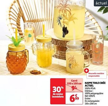 Promoties Nappe toile cirée actuel - Huismerk - Auchan - Geldig van 22/05/2024 tot 27/05/2024 bij Auchan