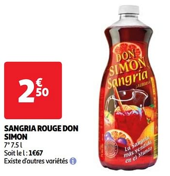 Promoties Sangria rouge don simon - Don Simon - Geldig van 22/05/2024 tot 27/05/2024 bij Auchan