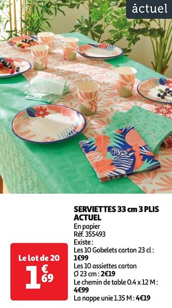 Promoties Serviettes actuel - Huismerk - Auchan - Geldig van 22/05/2024 tot 27/05/2024 bij Auchan
