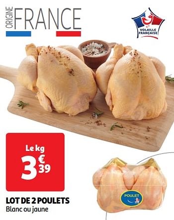 Promoties Lot de 2 poulets - Huismerk - Auchan - Geldig van 22/05/2024 tot 26/05/2024 bij Auchan