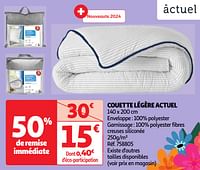 Promoties Couette légère actuel - Actuel - Geldig van 22/05/2024 tot 27/05/2024 bij Auchan