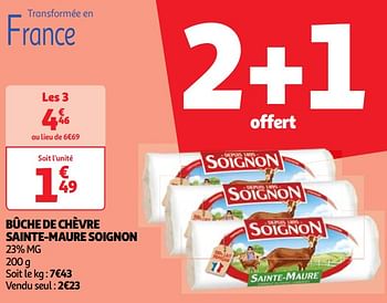 Promoties Bûche de chèvre sainte-maure soignon - Soignon - Geldig van 22/05/2024 tot 27/05/2024 bij Auchan