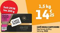 Promoties Café moulu carte noire - CarteNoire - Geldig van 22/05/2024 tot 27/05/2024 bij Auchan