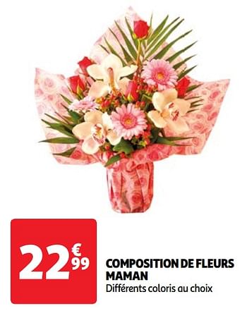 Promoties Composition de fleurs maman - Huismerk - Auchan - Geldig van 22/05/2024 tot 27/05/2024 bij Auchan