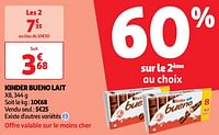 Promoties Kinder bueno lait - Kinder - Geldig van 22/05/2024 tot 27/05/2024 bij Auchan